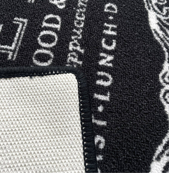 Black White Washable Kitchen Mat With Non-Slip Backing - 30"x18"