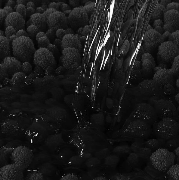 Large 2 Piece Set Black Soft Cozy Plush Chenille Bath Mat Bathroom Rug