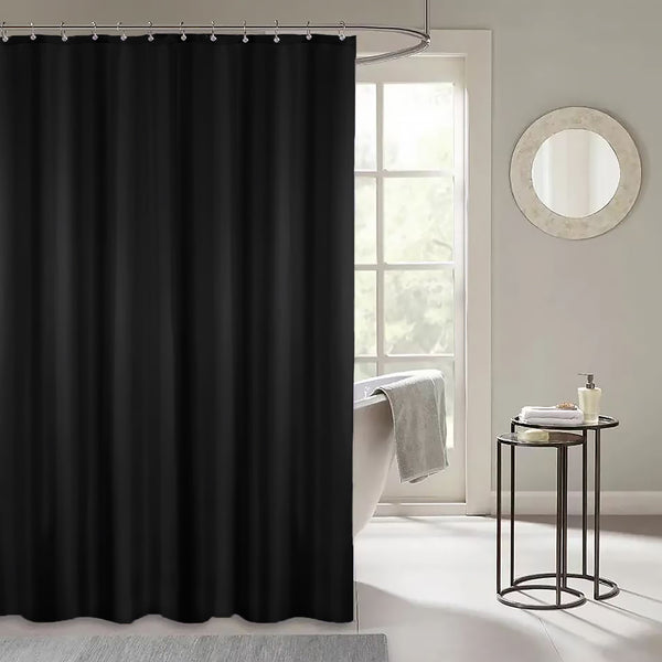 70" x 72" - Black Vinyl Shower Curtain Liner Waterproof