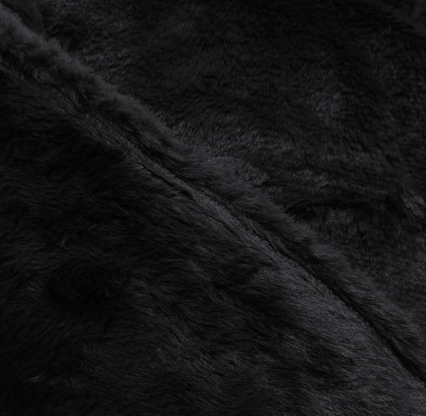 King Size Black Ultra Soft Plush Fluffy Luxury Cozy Warm Fuzzy Faux Rabbit Fur Bed Blanket