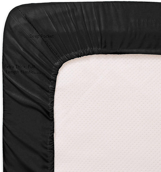 Black Luxury Extra Soft Deep Pocket Fresh Breathable Sheet Set
