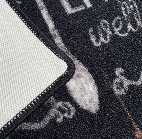 Black Washable Kitchen Mat With Non-Slip Backing - 17"x24"