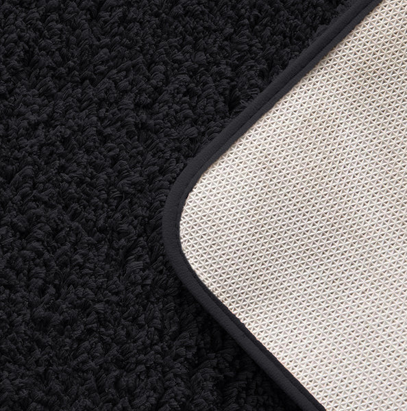 Large 2 Piece Light Grey Microfiber Soft Thick Plush Bath Mat Set