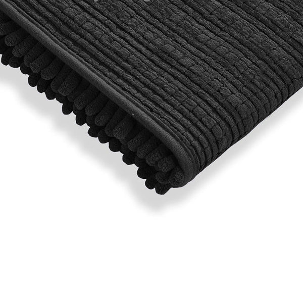 24"x16" - Black Soft Cozy Plush Chenille Bath Mat Bathroom Rug