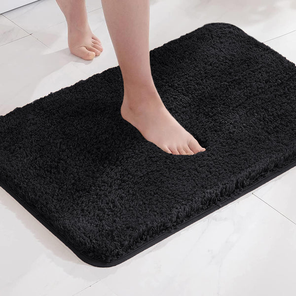 Large 2 Piece Light Grey Microfiber Soft Thick Plush Bath Mat Set