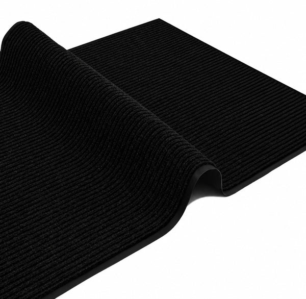 Pack of 2 Black Indoor Outdoor Heavy Duty Ribbed Entry Entrance Door Mat with Rubber Backing 17"x30"