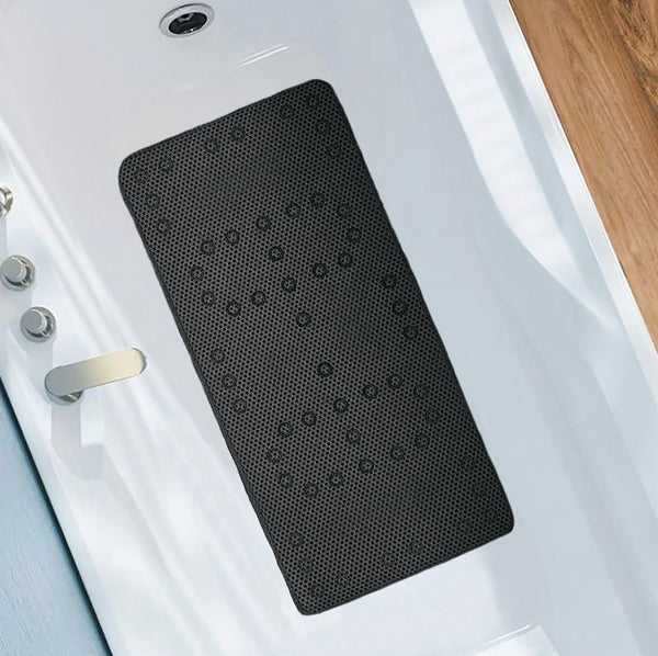 Black Non-Slip Foam Bathtub Shower Mat With Suction Cups