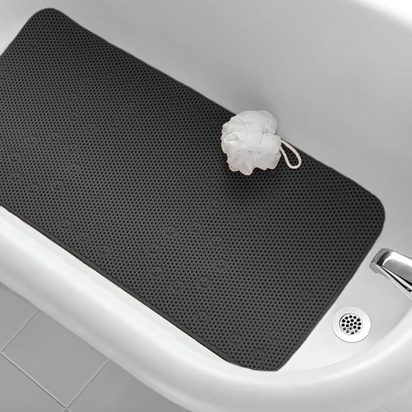 Black Non-Slip Foam Bathtub Shower Mat With Suction Cups