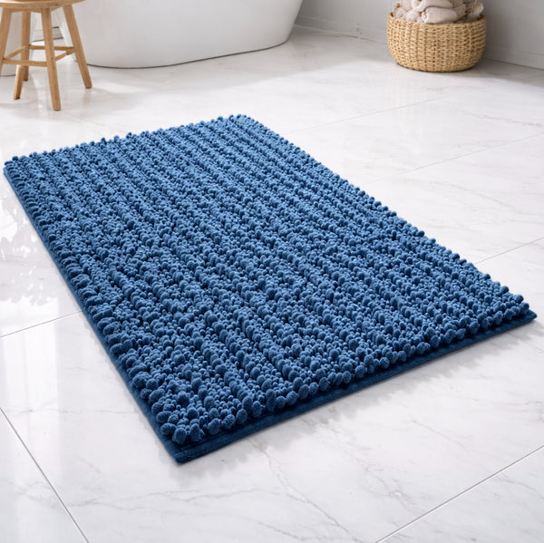 30"x20" - Blue Soft Cozy Plush Chenille Bath Mat Bathroom Rug