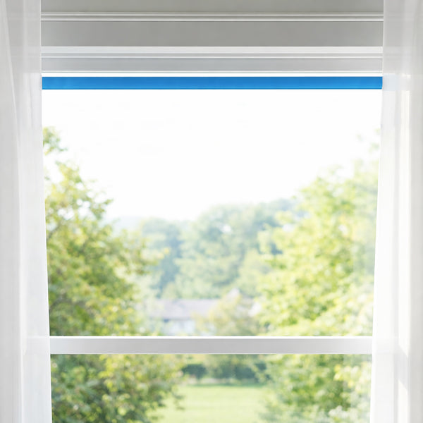 Blue Adjustable Spring Tension Curtain Rod Heavy Duty Anti-slip 42-72" Inches