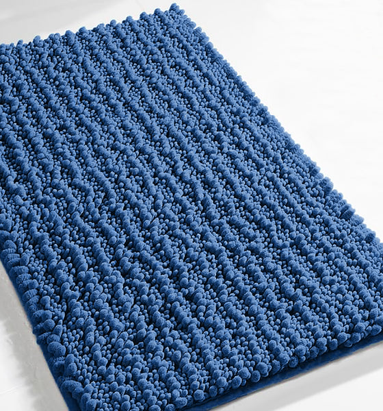 30"x20" - Blue Soft Cozy Plush Chenille Bath Mat Bathroom Rug