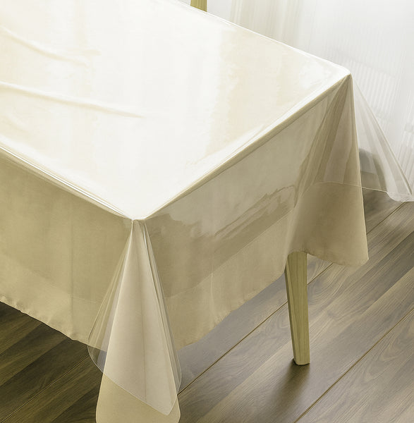 Premium Clear Plastic Vinyl Table Cover Tablecloth Protector - Sold Folded