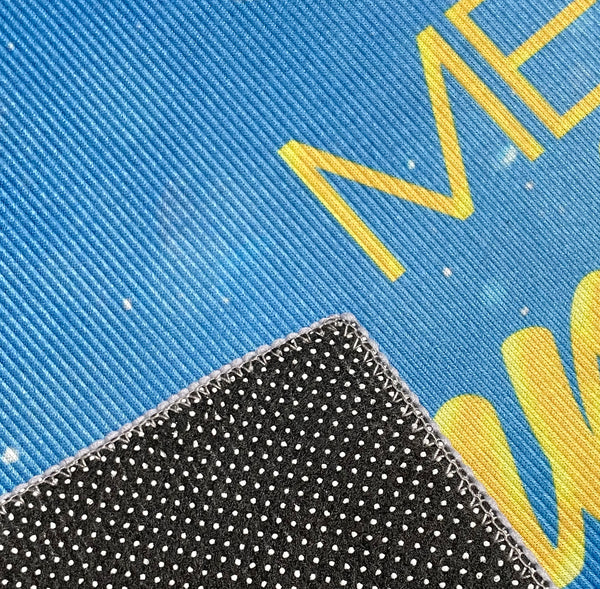 31" x 19" - Merry Christmas Holiday Blue Non-Slip Washable Low Pile Kitchen Mat Entrance Door Mat