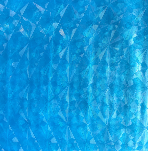 Blue Geometric Glam luxury Vinyl Shower Curtain With 12 Plastic Curtain Hooks - 71" x 71"