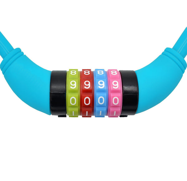 4-Digit Anti-Theft Blue Extra Tough Steel Cable Combination Lock - 23.5" Long