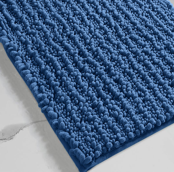 30"x20" - Blue Soft Cozy Plush Chenille Bath Mat Bathroom Rug