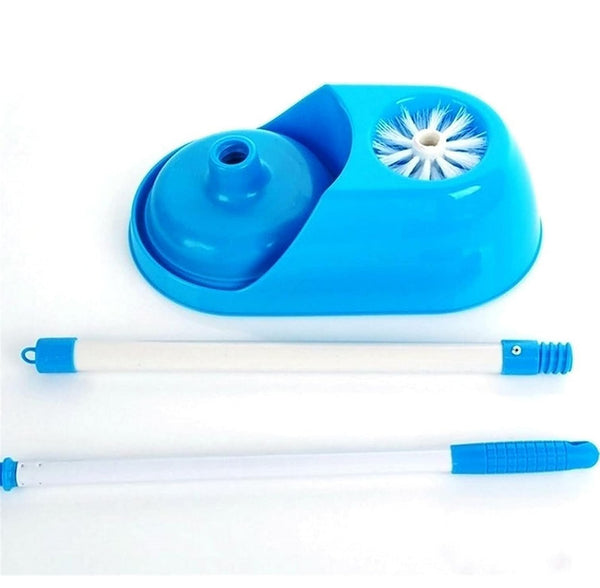 2-in-1 Blue Heavy Duty Toilet Bowl Brush & Plunger Set