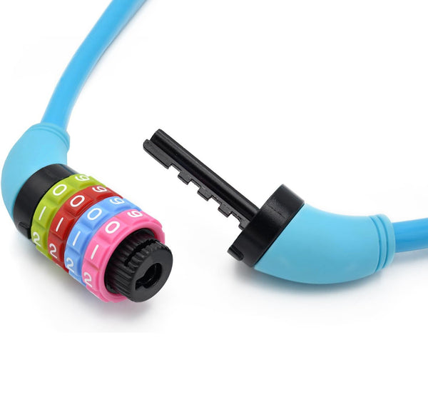 4-Digit Anti-Theft Blue Extra Tough Steel Cable Combination Lock - 23.5" Long