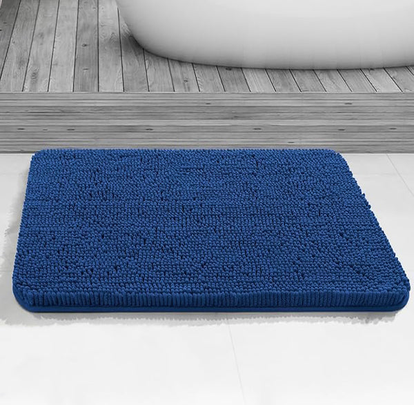 30"x20" - Blue Soft Cozy Plush Chenille Bath Mat Bathroom Rug
