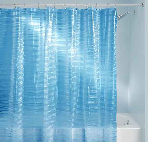 70" x 72" PEVA Blue 3D Waves Shower Curtain Liner Waterproof