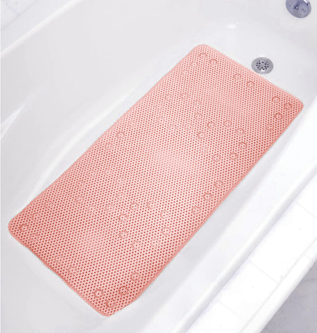 Peach Non-Slip Foam Bathtub Shower Mat With Suction Cups