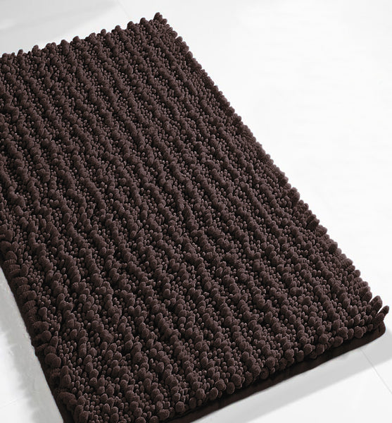 24"x16" - Brown Soft Cozy Plush Chenille Bath Mat Bathroom Rug
