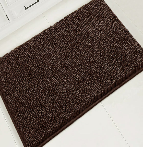 30"x20" - Brown Soft Cozy Plush Chenille Bath Mat Bathroom Rug