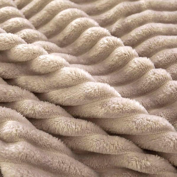 King Size Brown Ultra Soft Cozy Textured Fluffy Plush Ribbed Faux Fur Bed Blanket