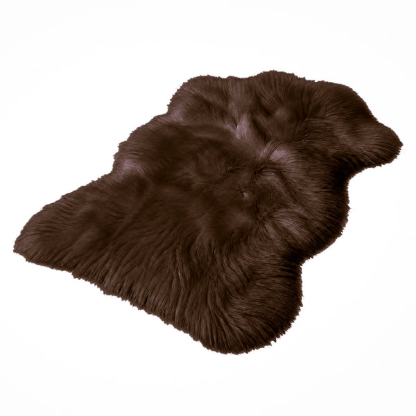 2x3 Feet Brown Faux Fur Sheepskin Soft Plush Fuzzy Rug