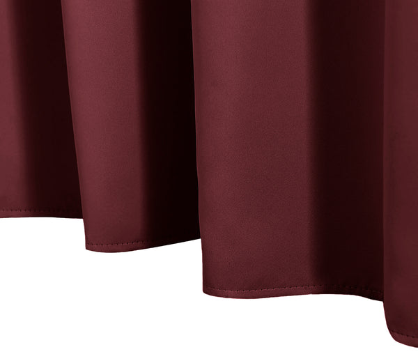 2 Piece Solid Burgundy Blackout Grommet Curtain Panel Set - 84" Long
