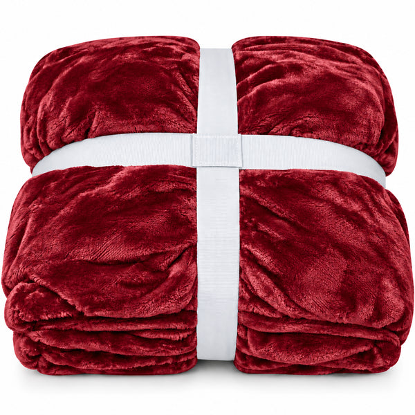 Solid Burgundy Ultra Plush Fleece Ultra Soft Warm Cozy Bed Blanket