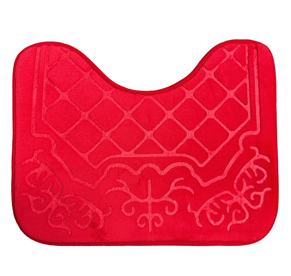 3 Piece Red Ultra Soft Thick Memory Foam Non-Slip Absorbent Bathroom Bath Mat Set
