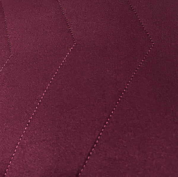 Burgundy 3 Piece Modern Geometric Solid Soft Plush Cozy Bedspread Quilt Set