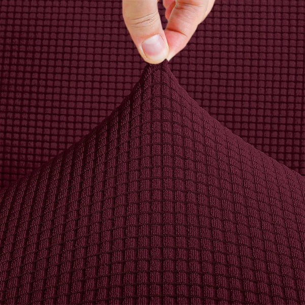 2-Piece Set Burgundy Slipcover Sofa & Loveseat Cover Protector 4-Way Stretch Elastic