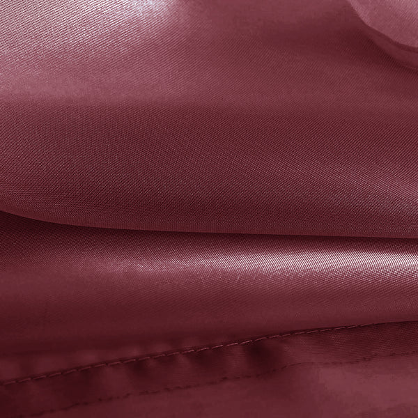 63" Inches Long - Burgundy Sheer Window Rod Pocket Curtain Set (2 Panels)