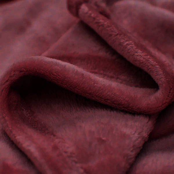 Burgundy Super Soft Warm Flannel Fleece Plush Microfiber Bed Throw Blanket