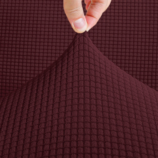 2-Piece Set Burgundy Slipcover Sofa & Loveseat Cover Protector 4-Way Stretch Elastic