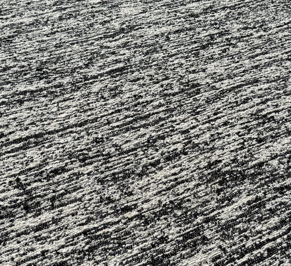 Black White Wool Handmade Modern Minimal Flatweave Area Rug