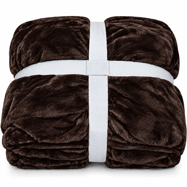 Solid Chocolate Brown Ultra Plush Fleece Ultra Soft Warm Cozy Bed Blanket