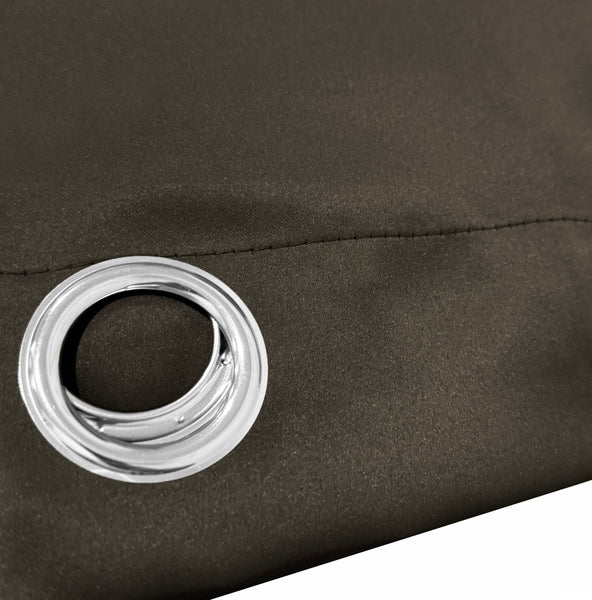 2 Piece Solid Chocolate Brown Blackout Grommet Curtain Panel Set - 84" Long