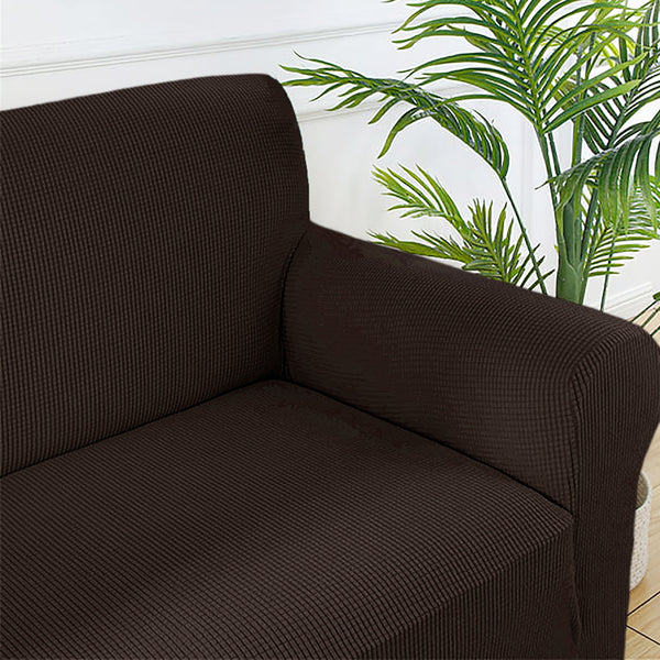 Chocolate Brown 3-Piece Set 4-Way Stretch Slipcover Sofa Loveseat & Armchair Cover Protector