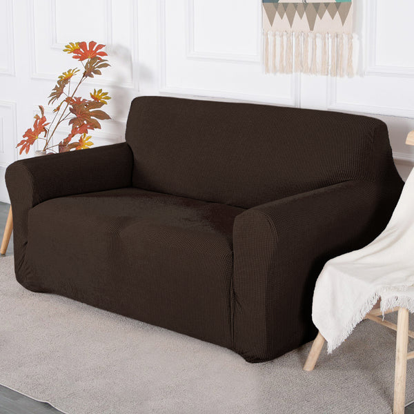 Chocolate Brown 3-Piece Set 4-Way Stretch Slipcover Sofa Loveseat & Armchair Cover Protector