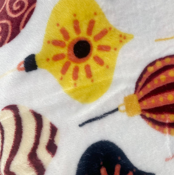 White Orange Christmas Holiday Plush Soft Throw Blanket