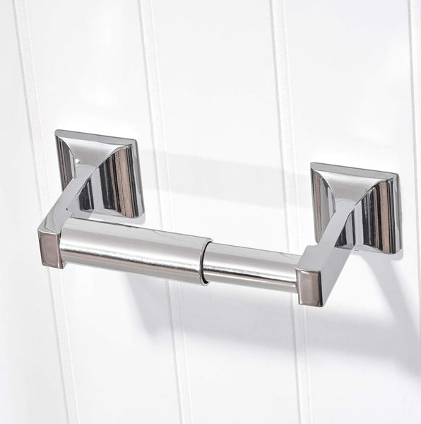 2 Pack Chrome Universal Fit Toilet Paper Spring Loaded Holder Roller