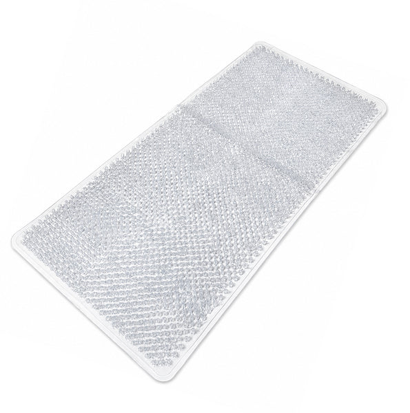 Clear Transparent Non-Slip Shower Tub Mat PVC Bathtub Safety Mat with Suction Cups & Soft Massage Loofah Surface - 35"x16"