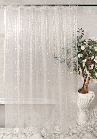 Clear Transparent Stone Pebble PEVA Shower Curtain Liner Waterproof