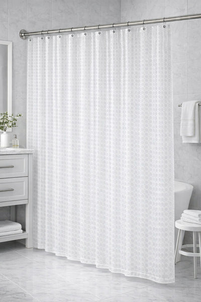 Clear Circles 3D Geometric Vinyl Shower Curtain Liner Waterproof