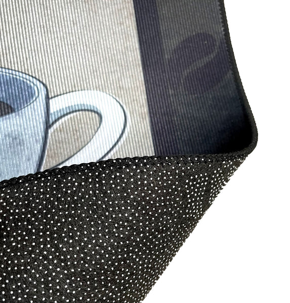 36" x 19" - Black Coffee Modern Non-Slip Washable Low Pile Kitchen Mat