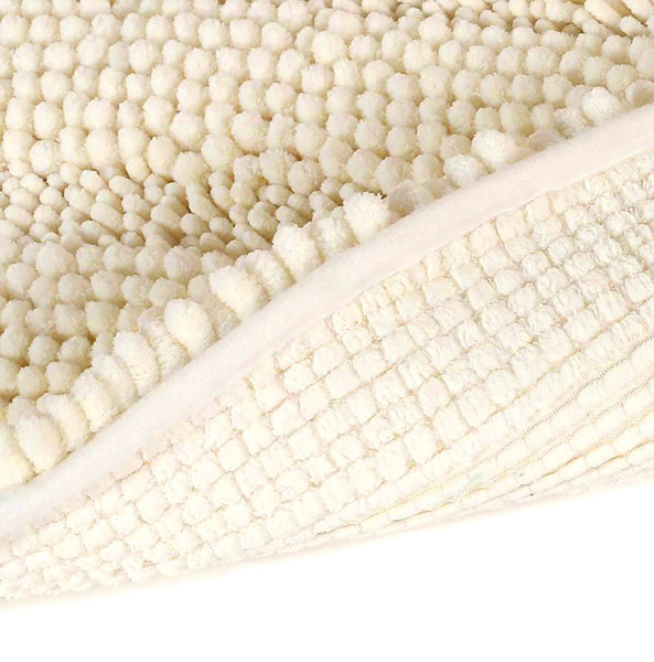 24"x16" - Cream Soft Cozy Plush Chenille Bath Mat Bathroom Rug