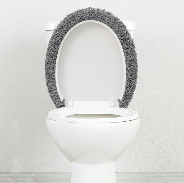 18"x18" - Dark Grey Soft Cozy Plush Chenille Toilet Seat Cover